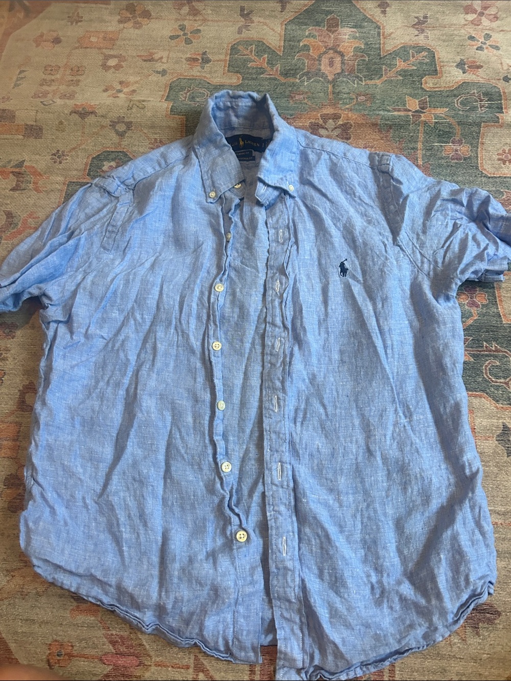 Polo by Ralph Lauren Light Blue Linen Button-Down Shirt